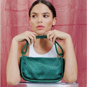 NWT Jules Kae Becca Crystals Shoulder Bag in Emerald Crystals.